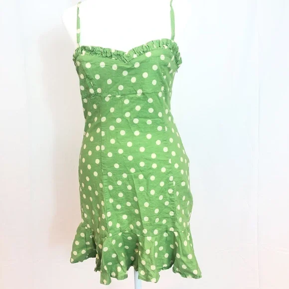 Green Polka Dot Zara Mini Dress - Picture 2 of 4